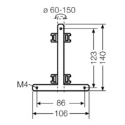 Hensel Fixation de mât pour fixation extérieure KV MB 4-5