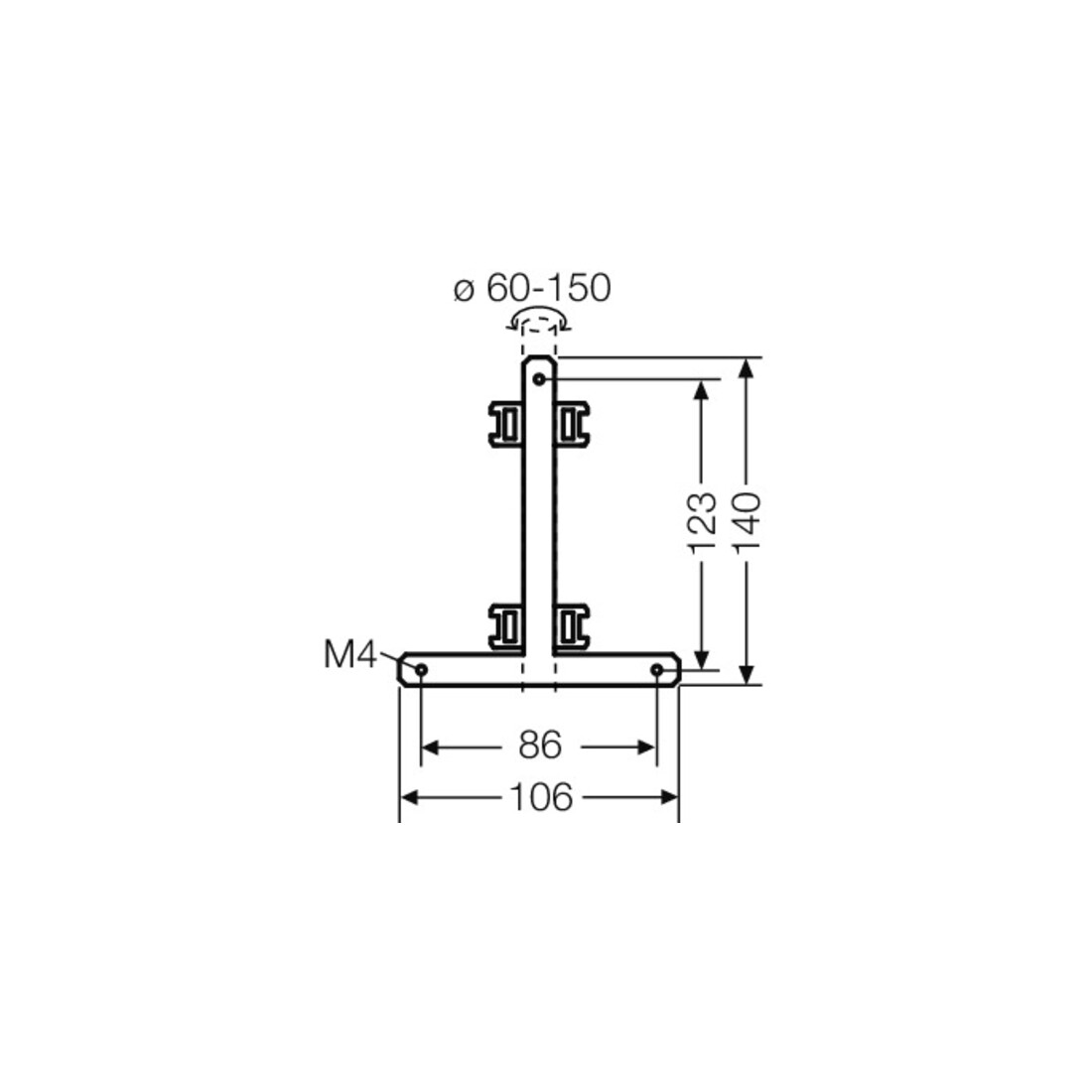 Hensel Fixation de mât pour fixation extérieure KV MB 4