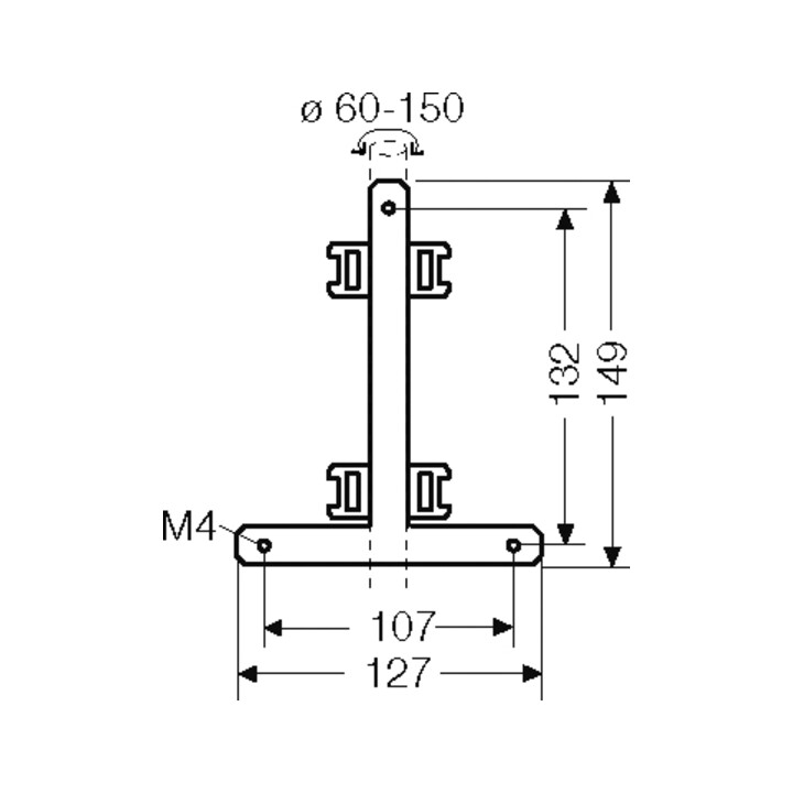Hensel Fixation de mât pour fixation extérieure KV MB 6