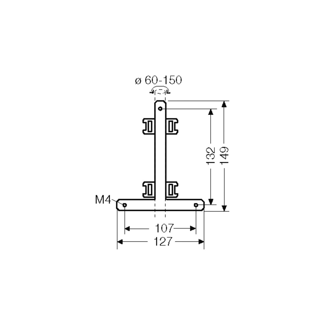 Hensel Fixation de mât pour fixation extérieure KV MB 6