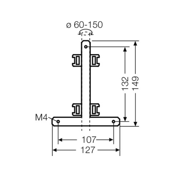 Hensel Fixation de mât pour fixation extérieure KV MB 6
