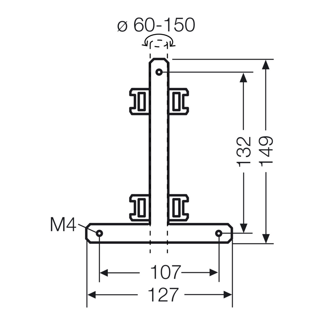 Hensel Fixation de mât pour fixation extérieure KV MB 6