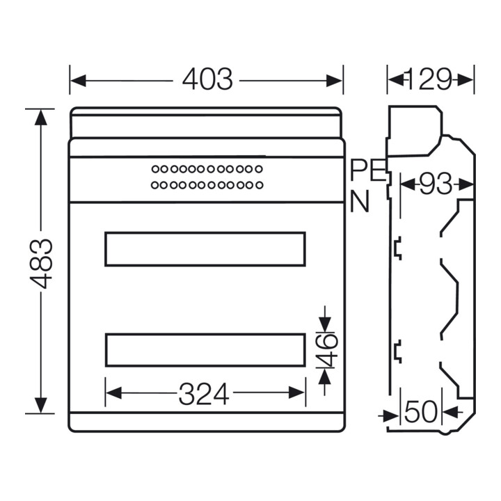 Hensel KV 90-Automatengehäuse 36 TE, IP 65 9236 NT