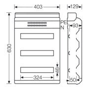 Hensel KV 90-Automatengehäuse 54 TE, IP 65 9354 NT-5