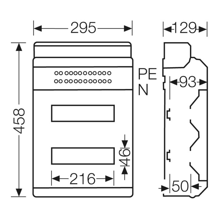 Hensel KV 90 Boîtier d'automate 24 TE, IP 65 9224 NT