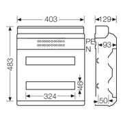 Hensel KV 90 Boîtier d’automate 36 TE, IP 65 9236 NT-4