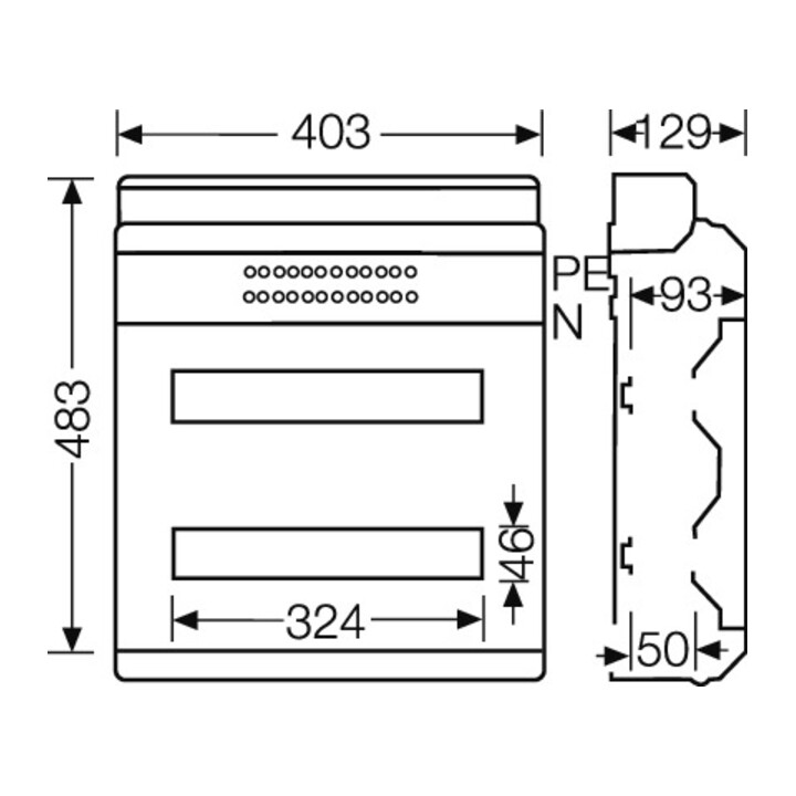 Hensel KV 90 Boîtier d’automate 36 TE, IP 65 9236 NT