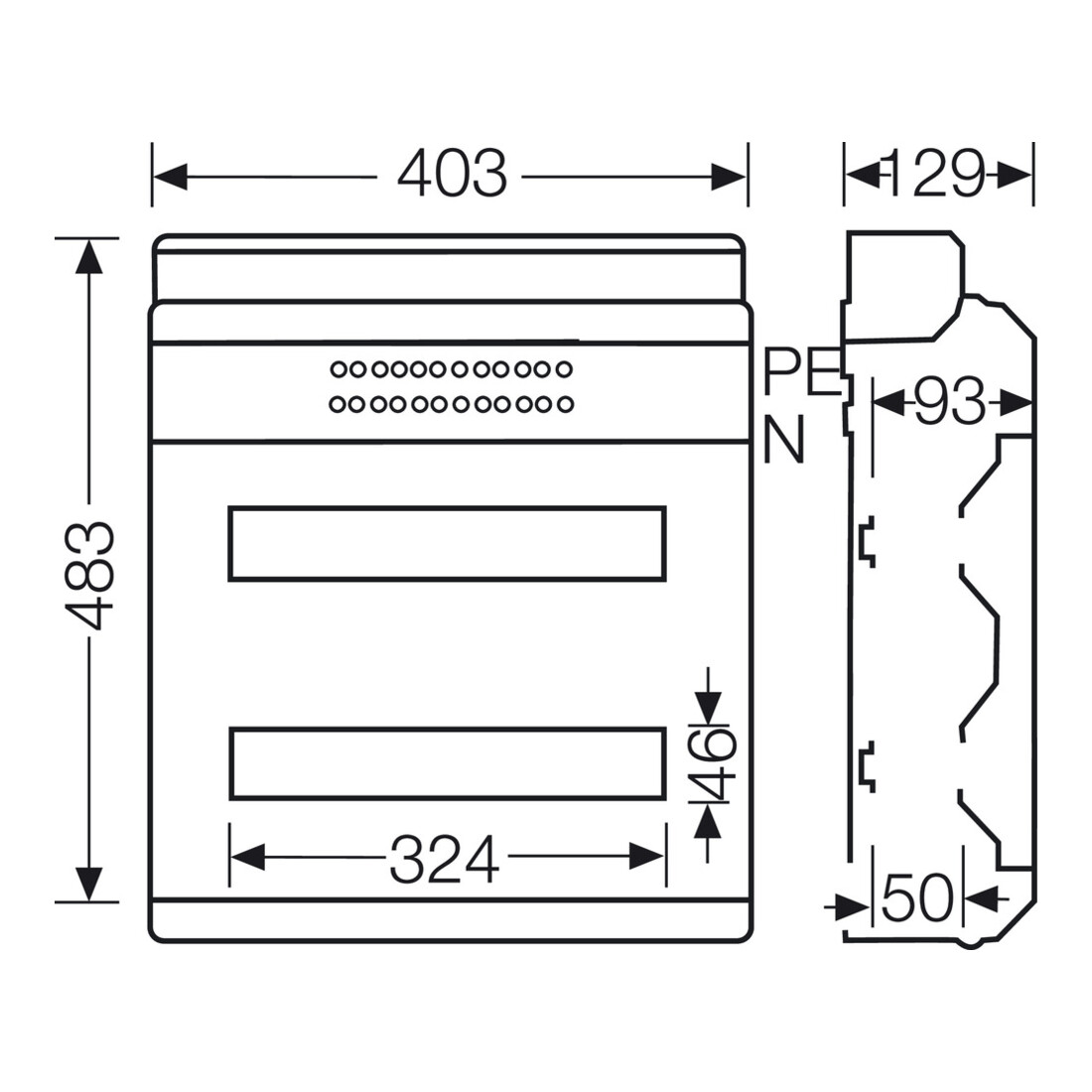 Hensel KV 90 Boîtier d’automate 36 TE, IP 65 9236 NT