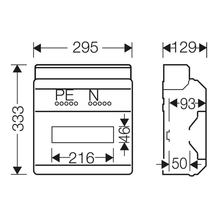 Hensel KV 90 Boîtier pour automates 12 TE, IP 65 9112 NT