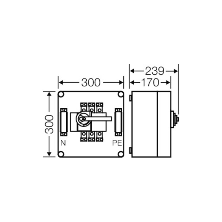 Hensel Lastschaltergehäuse 160A 3p.+PE+N Mi 7256