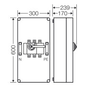 Hensel Lastschaltergehäuse 250A 3p.+PE+N Mi 7455-5