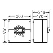 Hensel Lastschaltergehäuse Mi 7215 125A 3polig PE N