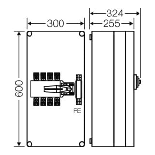 Hensel Lastumschaltergehäuse Mi 7481 160A 4polig PE