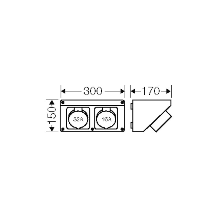 Hensel Mi Connection Box 32A,5p,400V,6h CB 12