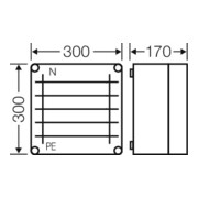 Hensel Mi-Sammelschienengehäuse 300x300mm Mi SP 2240-3