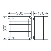 Hensel Mi-Sammelschienengehäuse 300x300mm Mi SP 2240-4