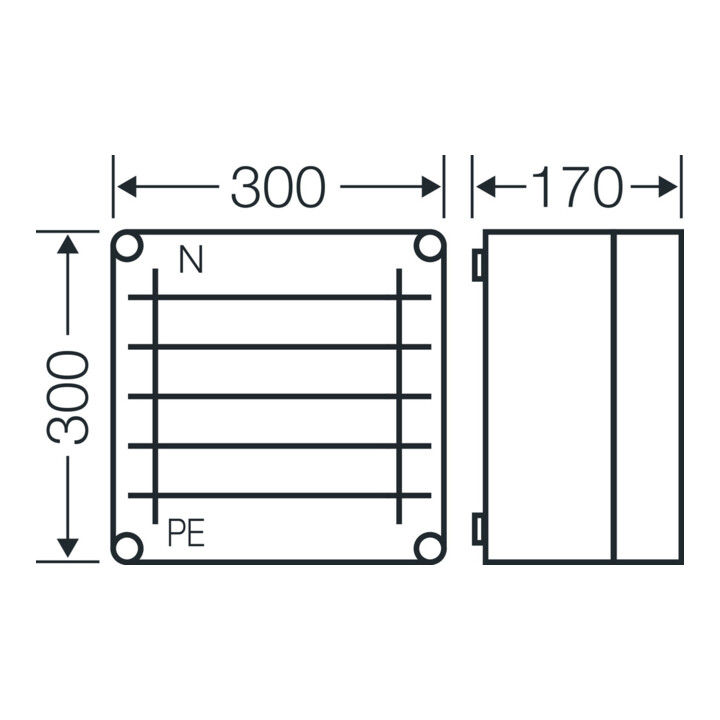 Hensel Mi-Sammelschienengehäuse 300x300mm Mi SP 2240