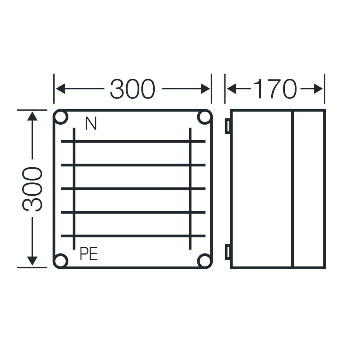 Hensel Mi-Sammelschienengehäuse 300x300mm Mi SP 2240