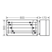 Hensel Mi-Wandlergehäuse 600x300mm 400A, 5p. Mi 2444-4