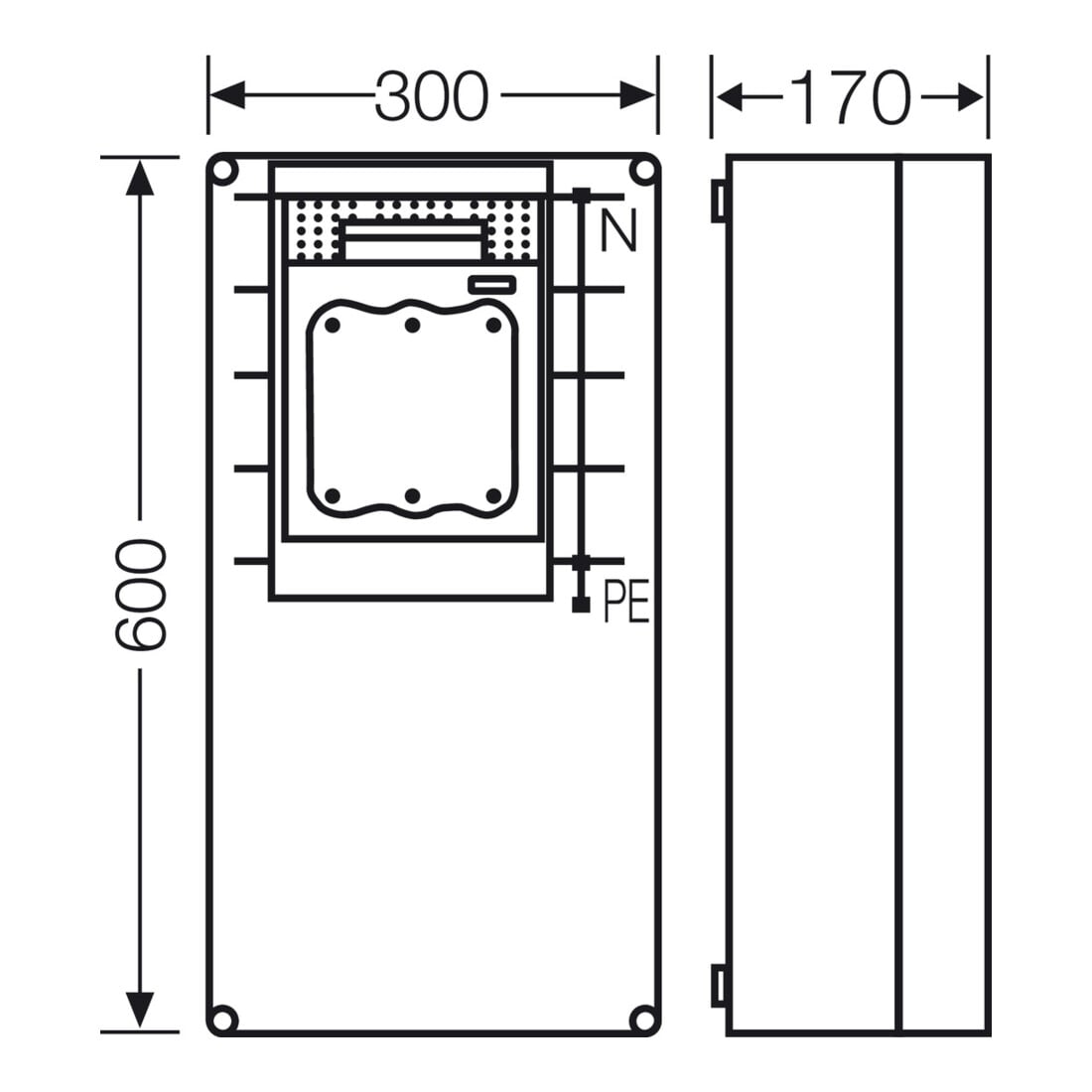 Hensel NH-Sicherungslasttrennsch. Mi, 1xNH 1, 250A, 5p Mi 6480