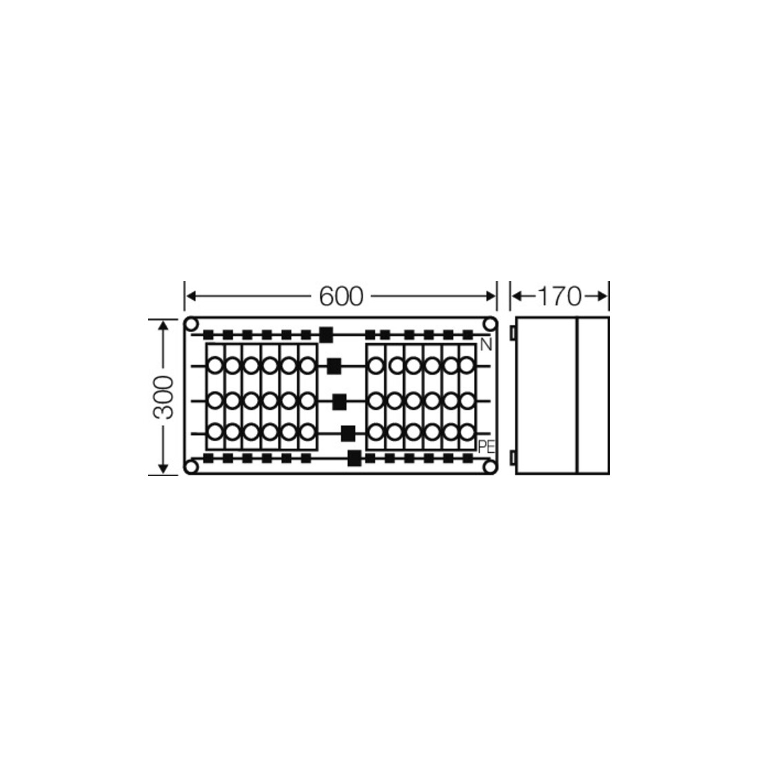 Hensel NZ-Gehäuse 12x3x63A,D02,E18 Mi 3435