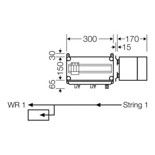 Hensel PV-GAK avec ÜSE 1xPV-String vers 1xWR Mi PV 1111