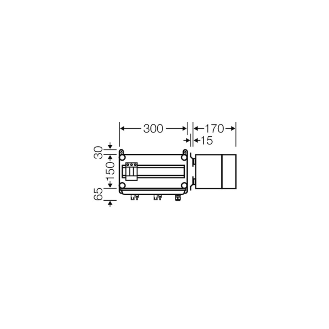 Hensel PV-GAK avec ÜSE 1xPV-String vers 1xWR Mi PV 1111