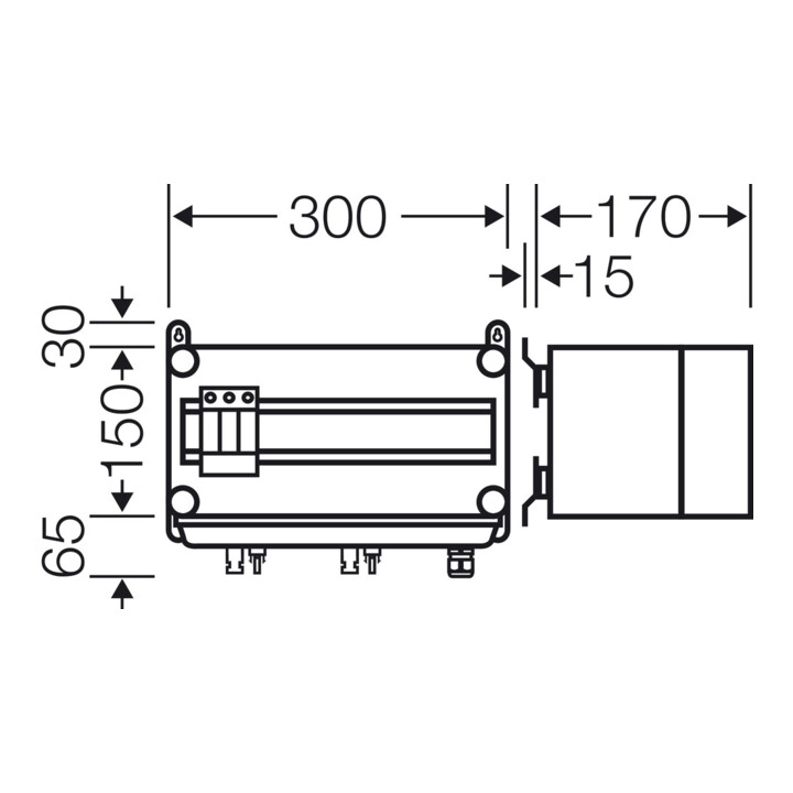 Hensel PV-GAK avec ÜSE 1xPV-String vers 1xWR Mi PV 1111