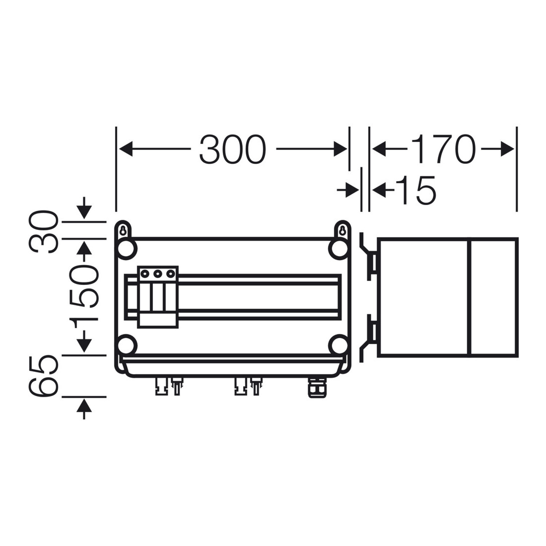 Hensel PV-GAK avec ÜSE 1xPV-String vers 1xWR Mi PV 1111