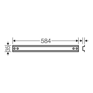 Hensel Rail de montage 584 mm long, profilé en chapeau 35 mm, avec TS 60