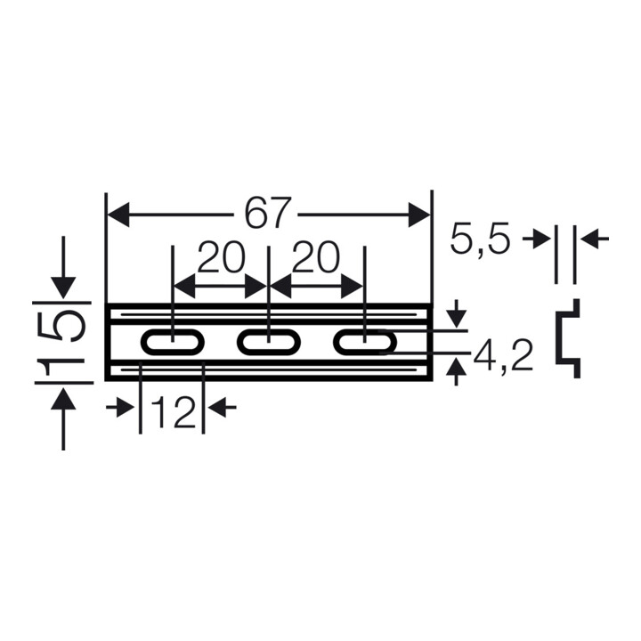 HENSEL Rail de support 15 mm KF02 DK TS 02