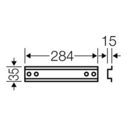 Hensel Rail de support 284 mm long, chapeau profilé 35 mm, avec TS 30-1