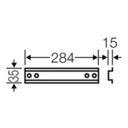 Hensel Rail de support 284 mm long, chapeau profilé 35 mm, avec TS 30-5