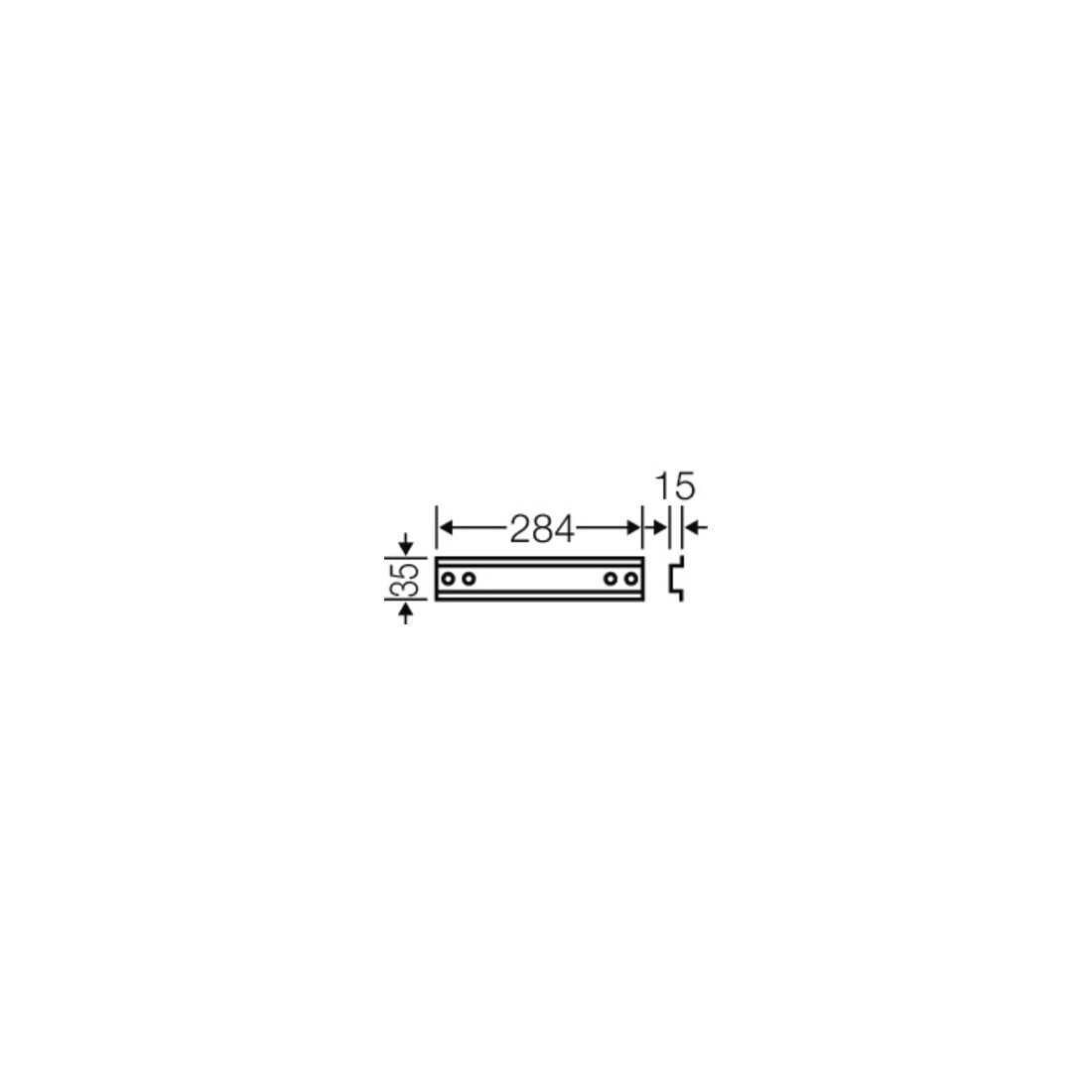 Hensel Rail de support 284 mm long, chapeau profilé 35 mm, avec TS 30