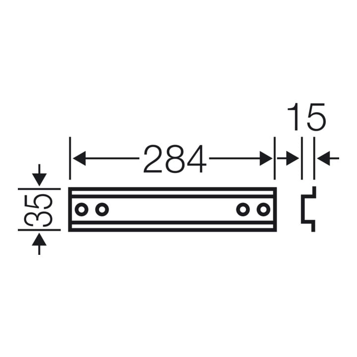 Hensel Rail de support 284 mm long, chapeau profilé 35 mm, avec TS 30