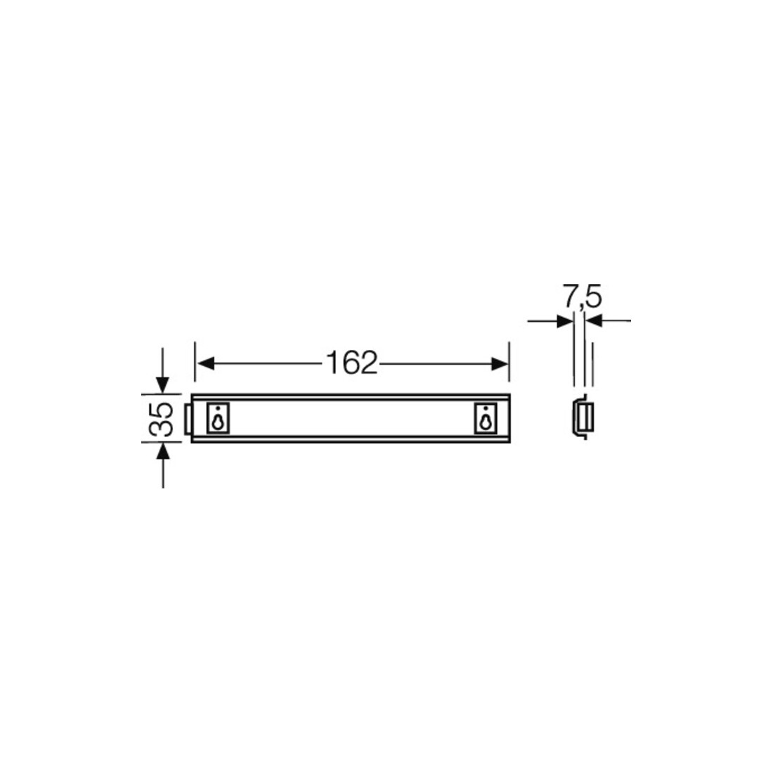Hensel Rail de support pour KG 9003, chapeau 35 mm KG TS 03