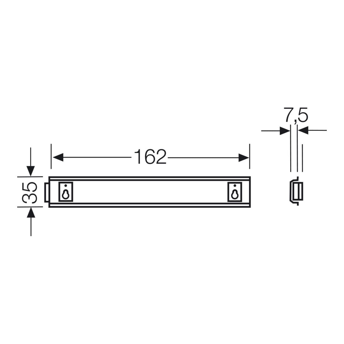 Hensel Rail de support pour KG 9003, chapeau 35 mm KG TS 03