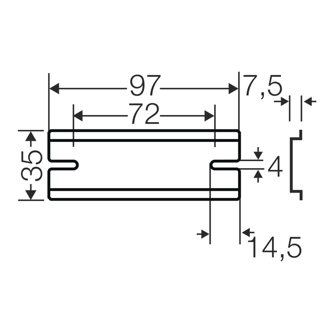 Hensel Rail de support XXmm pour KF06... DK TS 06