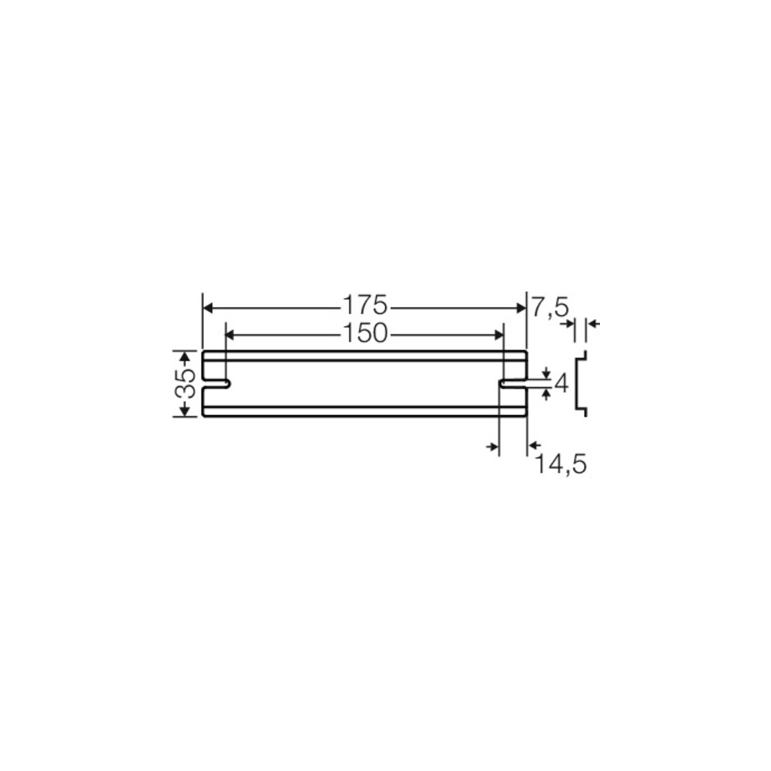 Hensel Rail de support XXmm pour KF16... DK TS 16