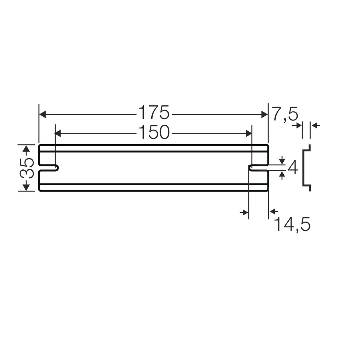 Hensel Rail de support XXmm pour KF16... DK TS 16