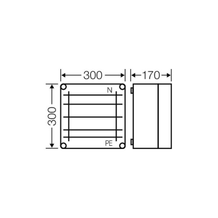 Hensel Sammelschienengehäuse 400A 300x300x170mm Mi 6255