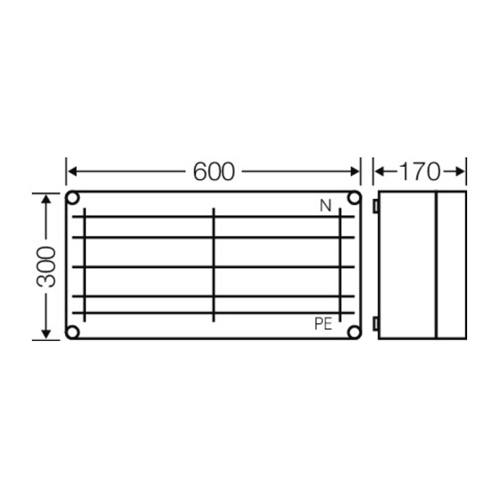 Hensel Sammelschienengehäuse 400A 600x300x170mm Mi 6455