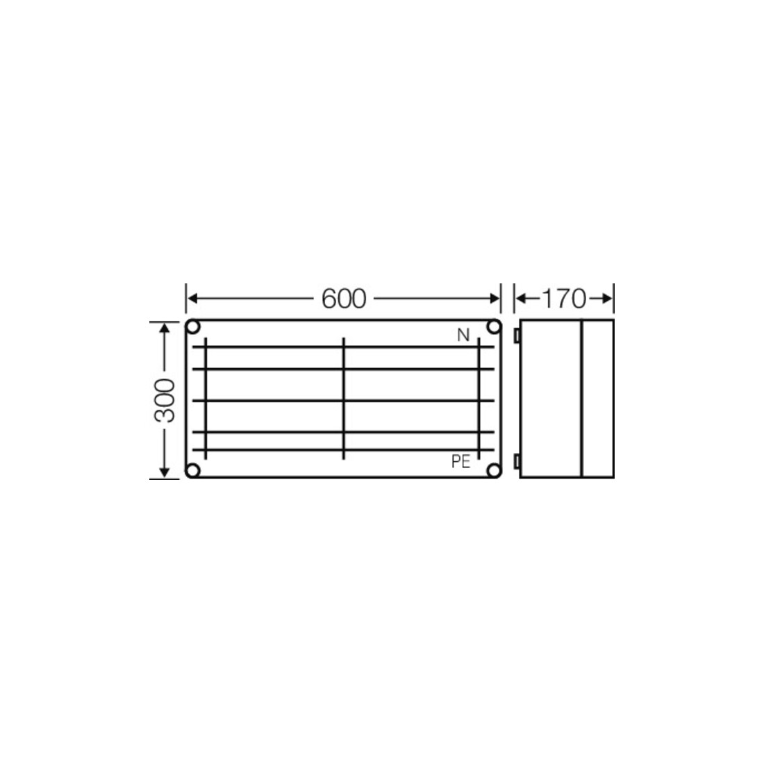 Hensel Sammelschienengehäuse 400A 600x300x170mm Mi 6455
