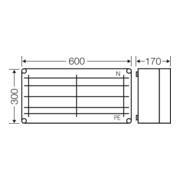 Hensel Sammelschienengehäuse 400A 600x300x170mm Mi 6455-5