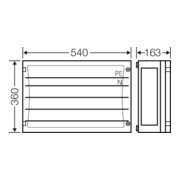 Hensel Sammelschienengehäuse 540x360mm 250A 5p. FP 3402-4
