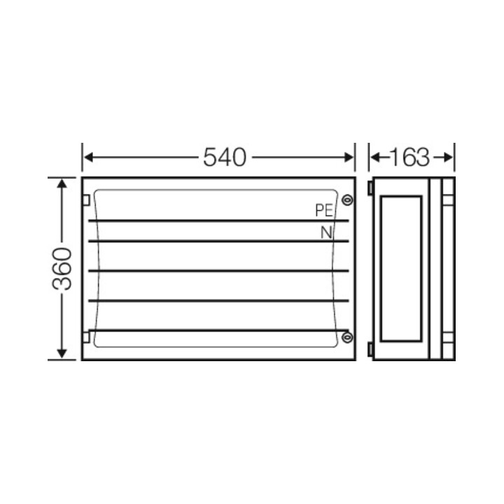 Hensel Sammelschienengehäuse 540x360mm 250A 5p. FP 3402