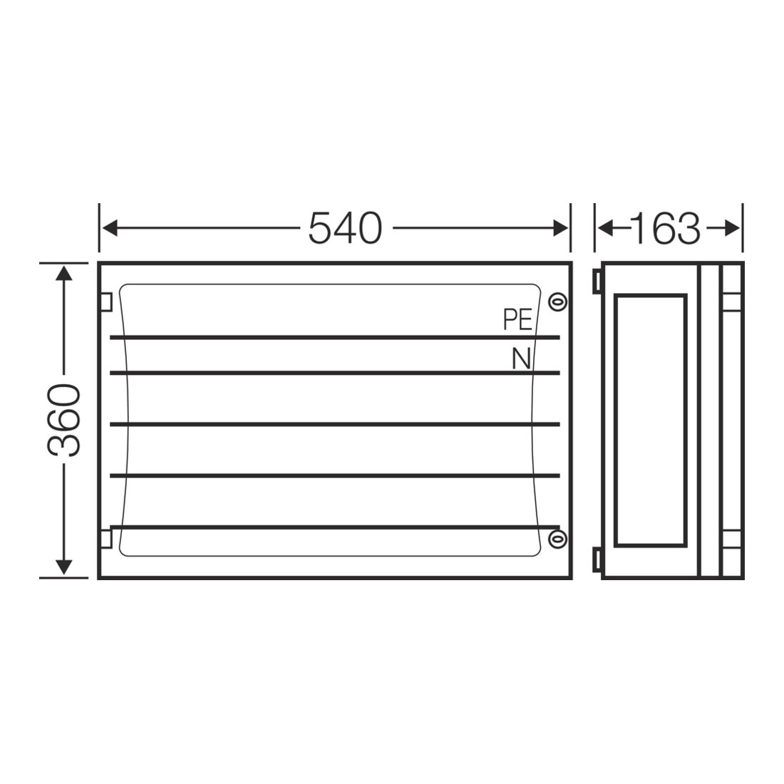 Hensel Sammelschienengehäuse 540x360mm 250A 5p. FP 3402