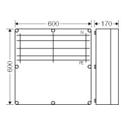 Hensel Sammelschienengehäuse 630A 600x600x170mm Mi 6856-3