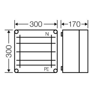 Hensel Sammelschienengehäuse Mi 6256 630A 300 x 300 x 170mm