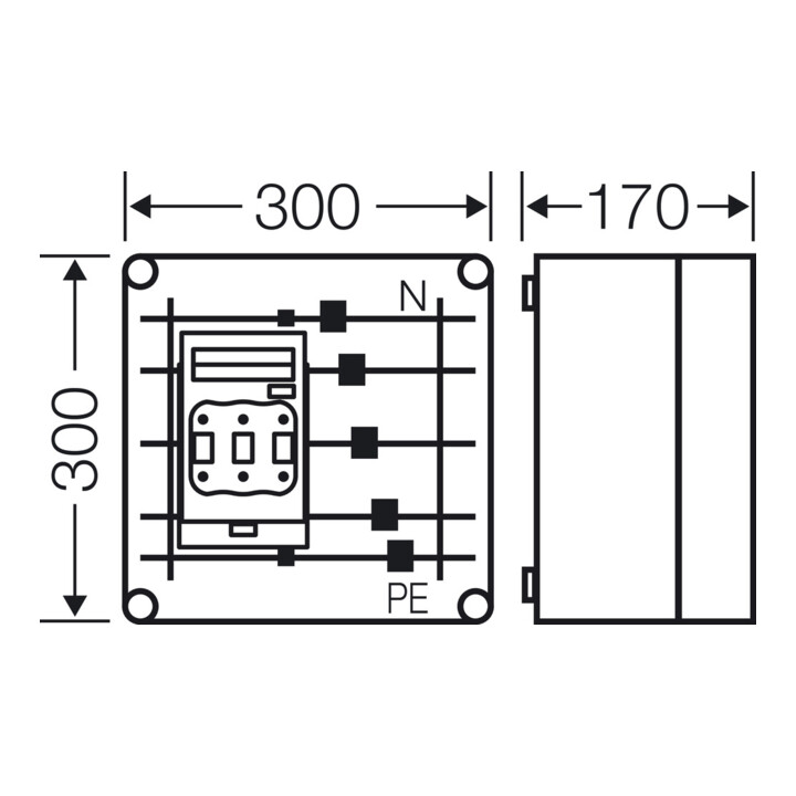Hensel Sicherungsgehäuse 1x3xNH00 250A 5p. Mi 6226